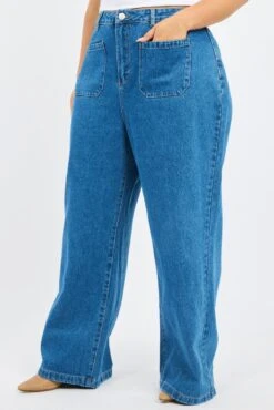 Denim Wide Leg Jeans High Rise 7 Denim Wide Leg Jeans High Rise -You And All Fashion Store cdl3070 84jb mid wash 3