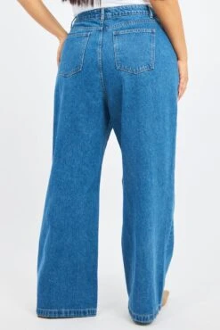 Denim Wide Leg Jeans High Rise 8 Denim Wide Leg Jeans High Rise -You And All Fashion Store cdl3070 84jb mid wash 4
