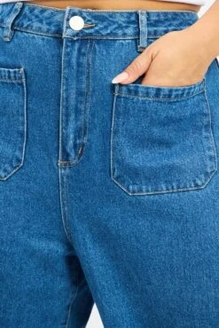 Denim Wide Leg Jeans High Rise 9 Denim Wide Leg Jeans High Rise -You And All Fashion Store cdl3070 84jb mid wash 5