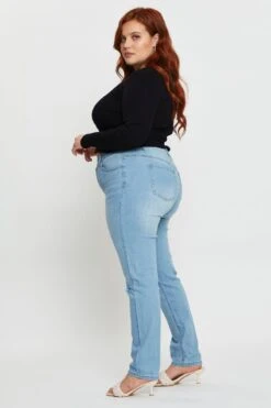 Blue Denim Jeggings High Rise Skinny -You And All Fashion Store cdl6082 80 denim blue 4 1