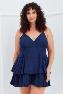 Blue Wrap Playsuit Sleeveless Ruffle 8 Blue Wrap Playsuit Sleeveless Ruffle -You And All Fashion Store cdp1031d 36r navy 3