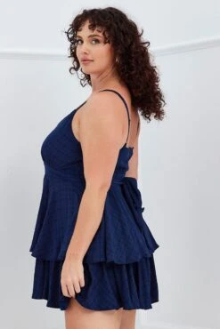 Blue Wrap Playsuit Sleeveless Ruffle 9 Blue Wrap Playsuit Sleeveless Ruffle -You And All Fashion Store cdp1031d 36r navy 4