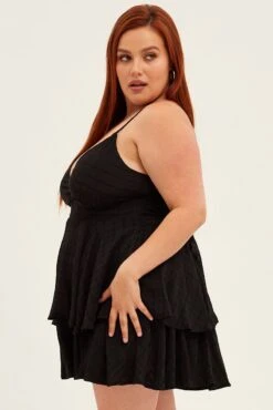 Black Wrap Playsuit Sleeveless Ruffle -You And All Fashion Store cdp1031s 36r black 4