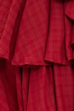 Red Wrap Playsuit Sleeveless Ruffle -You And All Fashion Store cdp1031s 36rb wine 6