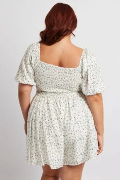 Blue Ditsy Ruffle Playsuit Short Sleeve -You And All Fashion Store cdp1263b 35r ditsy 5