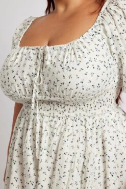 Blue Ditsy Ruffle Playsuit Short Sleeve -You And All Fashion Store cdp1263b 35r ditsy 6