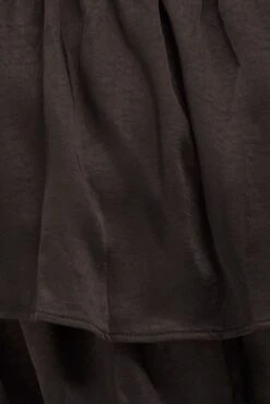 Black Ruffle Playsuit Sleeveless Cowl Neck Satin -You And All Fashion Store cdp1427 35r black 6