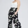 Black Floral Floral Jumpsuit Sleeveless