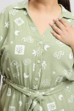 Green Abstract Playsuit Short Sleeve Shirt 11 Green Abstract Playsuit Short Sleeve Shirt -You And All Fashion Store cdp1466f 47rb abstract 6