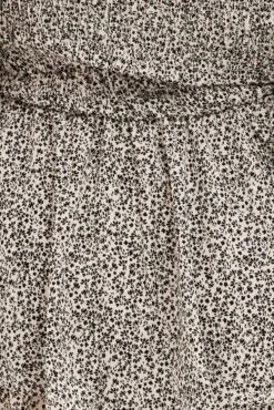 White Ditsy Short Playsuit Puff Sleeve Double Layer -You And All Fashion Store cdp1579a 35ab ditsy 6