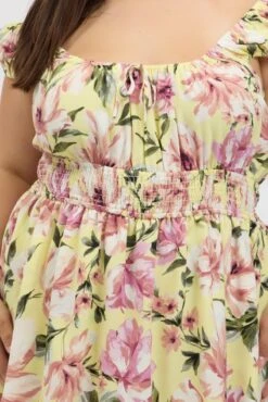 Yellow Floral Ruffle Playsuit Short Sleeve Ruched Bust 11 Yellow Floral Ruffle Playsuit Short Sleeve Ruched Bust -You And All Fashion Store cdp1670c 47rb floral 6