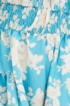 Floral Print Short Sleeve Shadow Gathered Bust Playsuit -You And All Fashion Store cdp17194e 35r floral prt 6