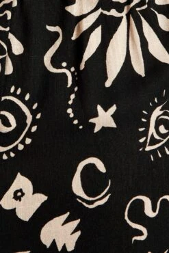 Black Abstract Playsuit Sleeveless Linen Blend -You And All Fashion Store cdp1922 35rb abstract 6