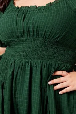 Green Ruched Playsuit Short Sleeve -You And All Fashion Store cdp2104 35r forest 6