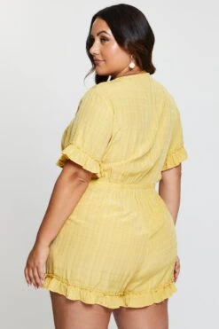 Light Must Playsuit V-neck Short Sleeve Ruffle Hem -You And All Fashion Store cdp25249 35lb light must 5 1