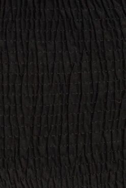 Black Shirred Bodice Playsuit Puff Sleeves -You And All Fashion Store cdp25461a 35ab black 6