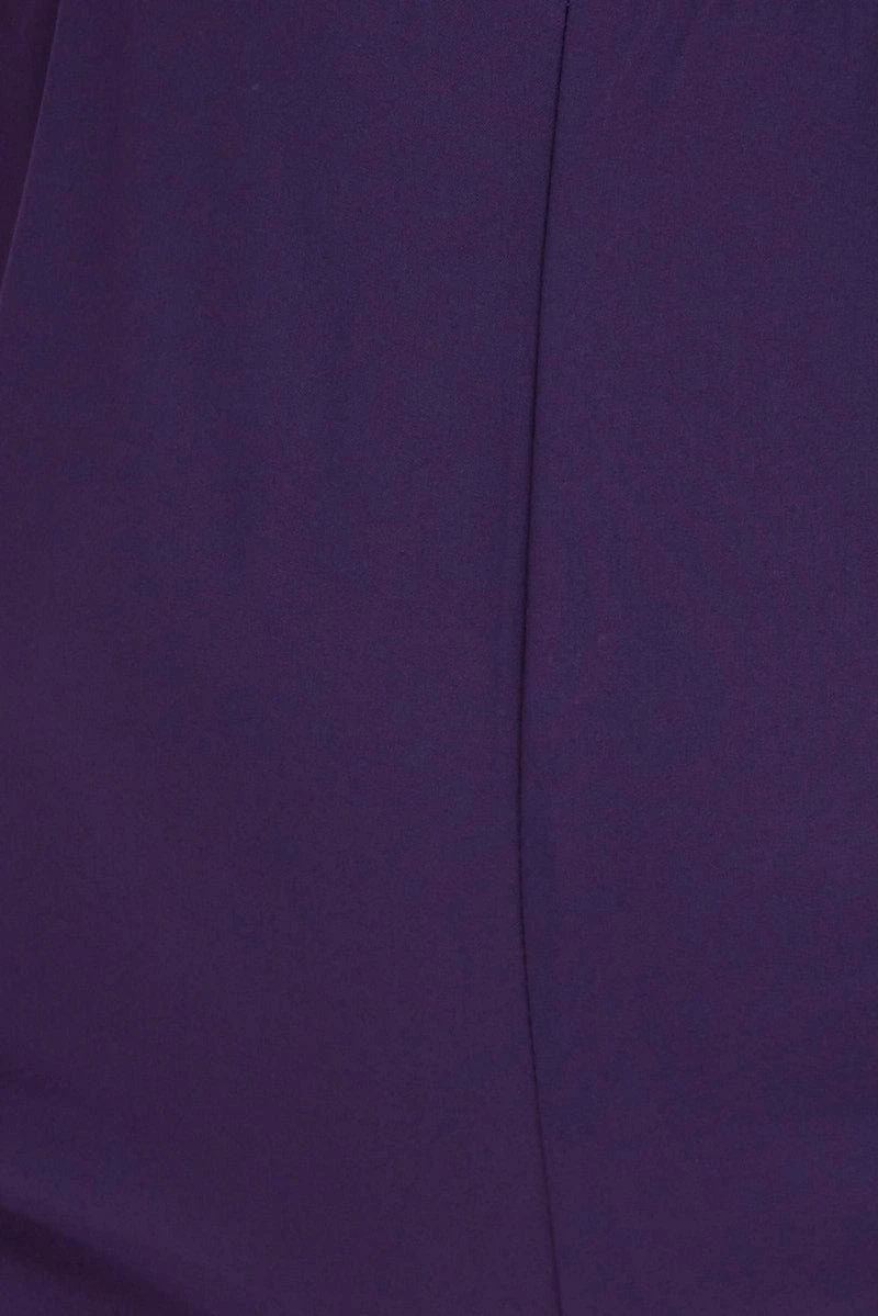 Purple Wideleg Jumpsuit Short Sleeve Wrapover Front 7 Purple Wideleg Jumpsuit Short Sleeve Wrapover Front - Image 7