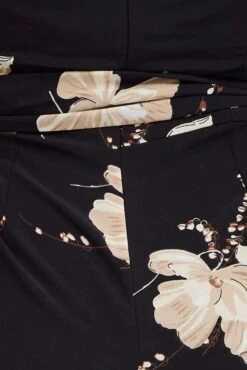 Black Floral Wideleg Jumpsuit Short Sleeve Wrapover Front -You And All Fashion Store cdp31974a 47ab floral 6