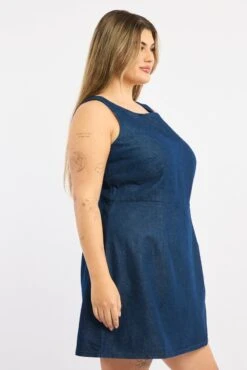 Denim Denim Playsuit Sleeveless -You And All Fashion Store cdp3704 84r dark wash 4