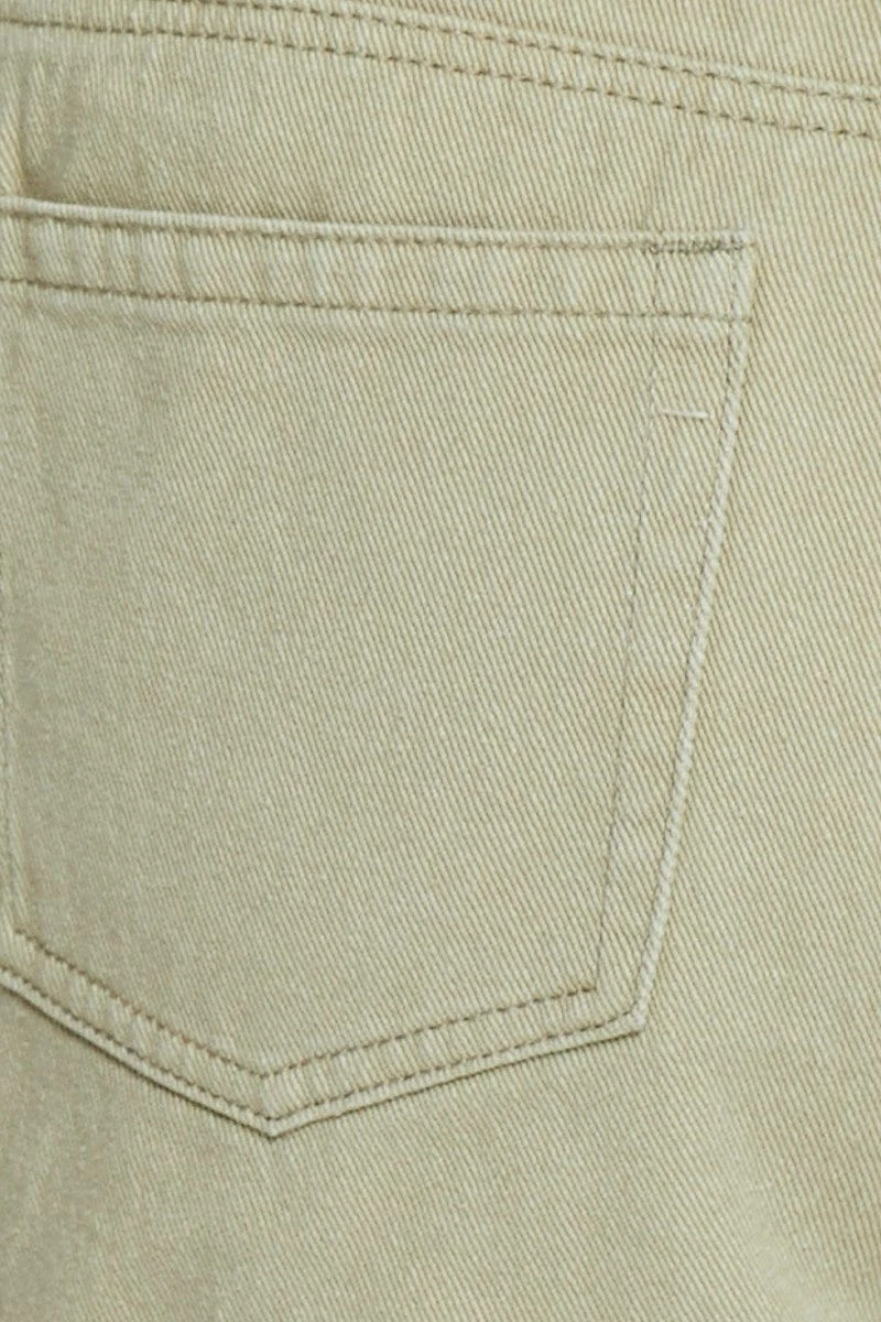 Beige Denim Shorts High Rise Paperbag 6 Beige Denim Shorts High Rise Paperbag - Image 6