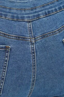 Blue High Rise 3 Buttons Knee Length Blue Shorts -You And All Fashion Store cds13145b 33j denim 6