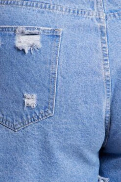 Denim Relaxed Shorts High Rise Distressed Hem -You And All Fashion Store cds1469a 20j ink 6