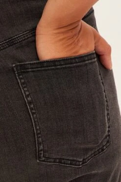 Black Skinny Denim Shorts High Rise -You And All Fashion Store cds1626b 33jb wash black 6