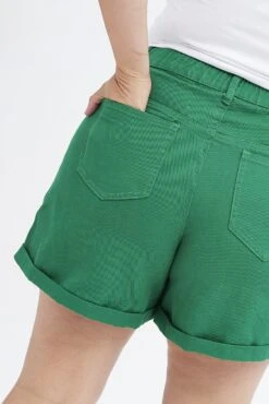 Green Mom Denim Shorts High Rise -You And All Fashion Store cds1647a 33jb green 6