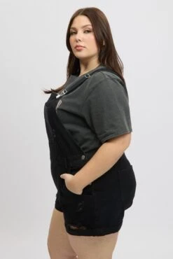 Black Overall Shorts -You And All Fashion Store cds1658d 33jb wash black 4