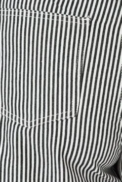 Black Stripe Relaxed Shorts High Rise -You And All Fashion Store cds1702a 33jb stripe 6