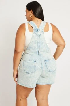 Denim Overall Shorts -You And All Fashion Store cds1802c 84jb light wash 5