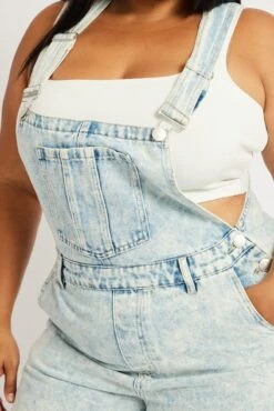 Denim Overall Shorts -You And All Fashion Store cds1802c 84jb light wash 6