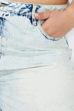 Denim Longline Shorts High Rise Jort -You And All Fashion Store cds1853 2j light wash 6