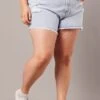 Blue Relaxed Shorts High Rise