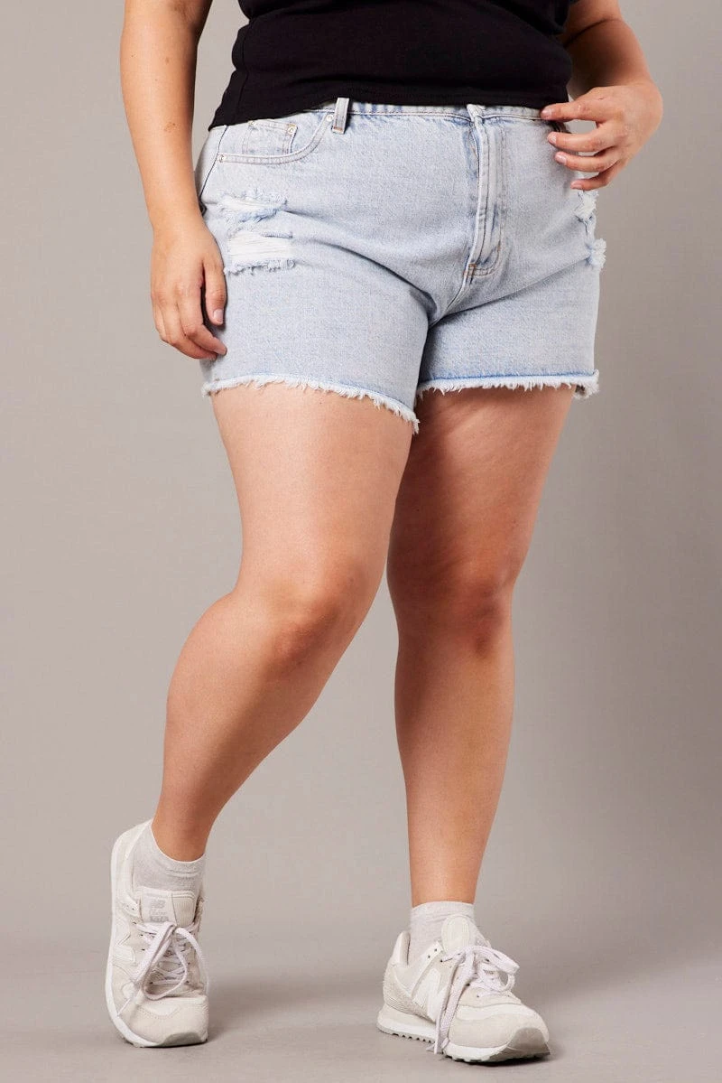Blue Relaxed Shorts High Rise 1 Blue Relaxed Shorts High Rise