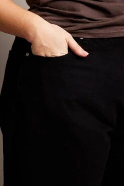 Black Longline Shorts High Rise Relaxed Fit Raw Hem -You And All Fashion Store cds1897a 84j black 6