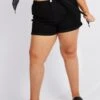Black Mom Shorts High Rise Stretch