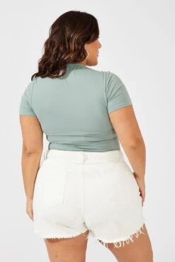 White Relaxed Shorts Mid Rise -You And All Fashion Store cds1952 84jb white 5