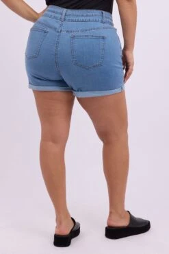 Denim Skinny Shorts High Rise 3 Buttons -You And All Fashion Store cds2027a 84jb light wash 5