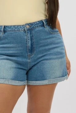 Denim Mom Shorts High Rise -You And All Fashion Store cds2172d 84jb dark wash 6