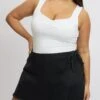 Black Skort Skirt High Rise