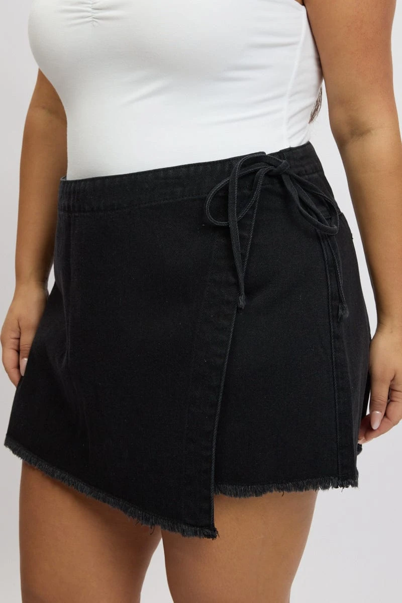 Black Skort Skirt High Rise 6 Black Skort Skirt High Rise - Image 6