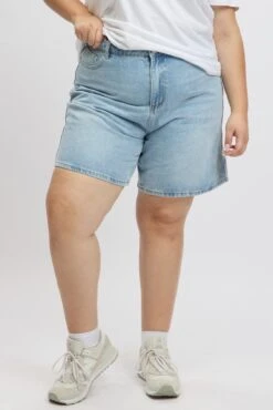 Denim Jort Shorts High Rise 8 Denim Jort Shorts High Rise -You And All Fashion Store cds2252 84j mid wash 3