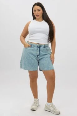 Denim Jorts Shorts Mid Rise 8 Denim Jorts Shorts Mid Rise -You And All Fashion Store cds2340 117j light wash 3