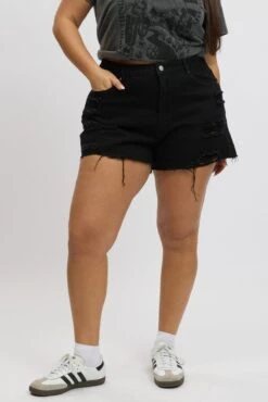 Black Relaxed Shorts -You And All Fashion Store cds2430e 2jb wash black 3