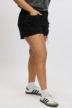 Black Relaxed Shorts -You And All Fashion Store cds2430e 2jb wash black 4