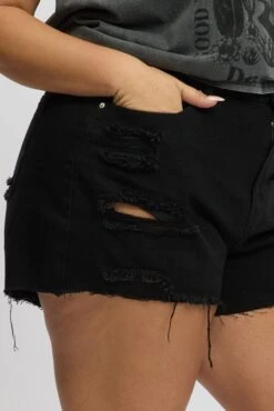 Black Relaxed Shorts -You And All Fashion Store cds2430e 2jb wash black 6