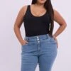 Denim Capri Jeans High Rise