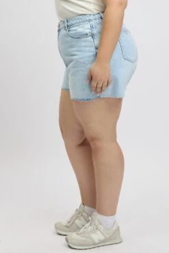 Denim Knee Length Shorts High Rise -You And All Fashion Store cds2815 84j light wash 4