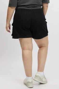 Black Cargo Shorts High Rise -You And All Fashion Store cds2855 84jb wash black 5